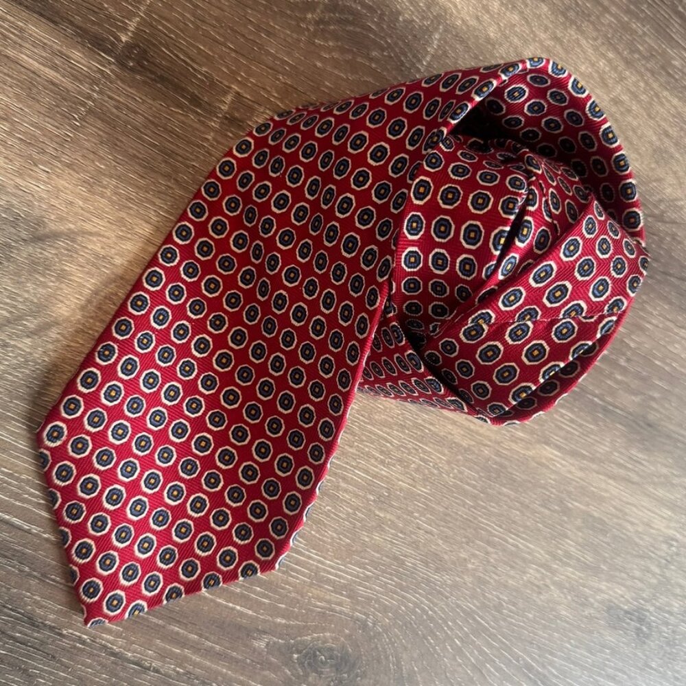 Lauren Ralph Lauren 100% Silk Geometric Multicolor Men's Necktie